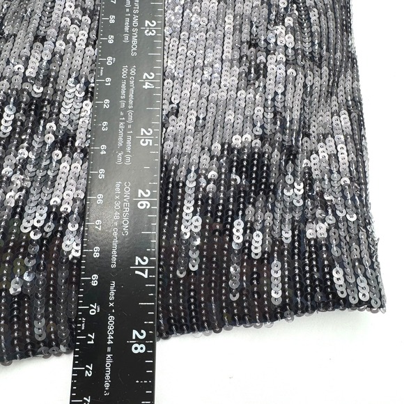 RACHEL ZOE Women's XS Black Sequin Blazer Jacket Sparkly Party Cocktail Pockets - Picture 9 of 10